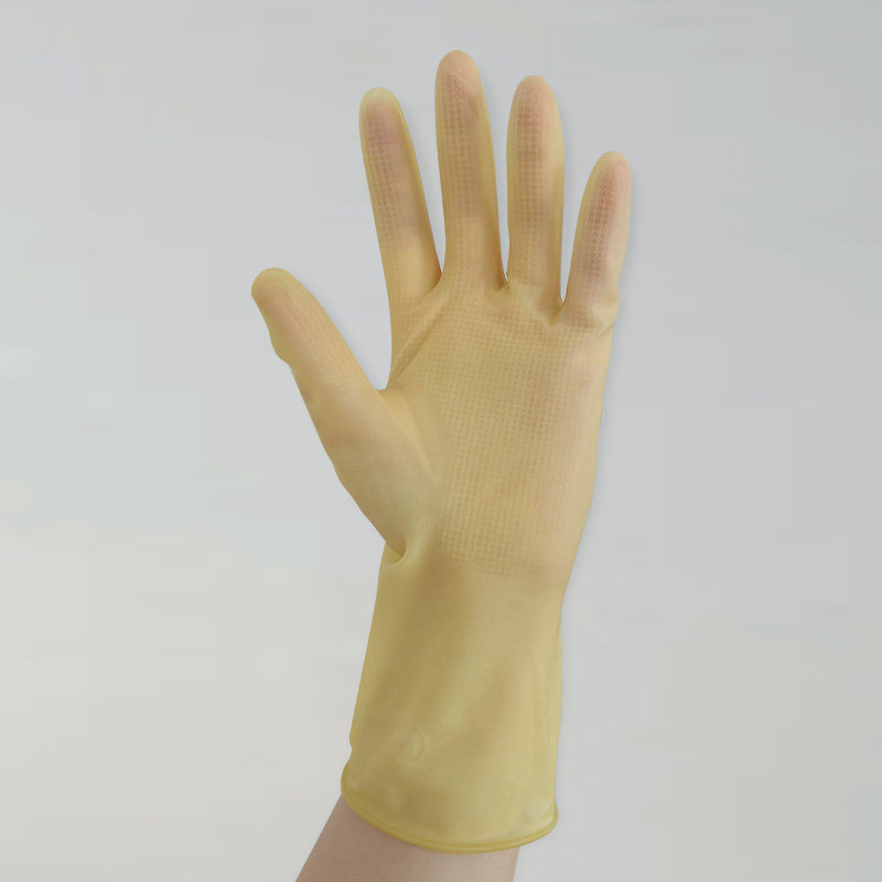 贴手型短款家务清洁乳胶手套女洗碗厨房家用防水防滑耐用型10双装