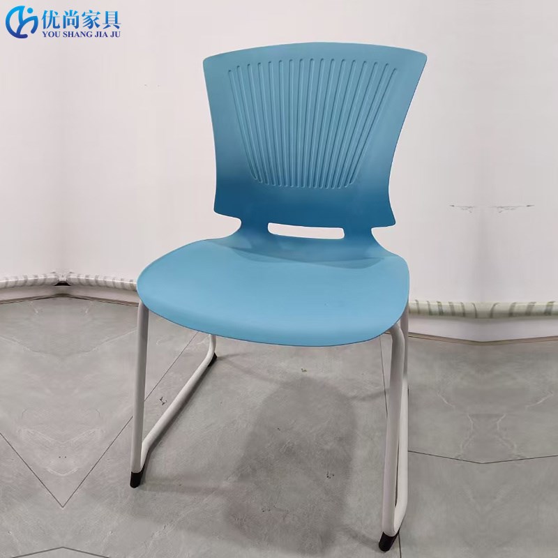 彩色培训椅可叠落会客椅椅塑钢会议椅餐椅K茶水间休闲椅洽谈接待