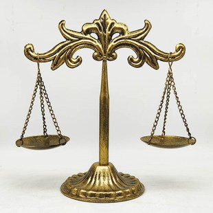 铁艺天平摆件复古工艺装饰模型天秤座道具金属礼物办公桌创意欧式