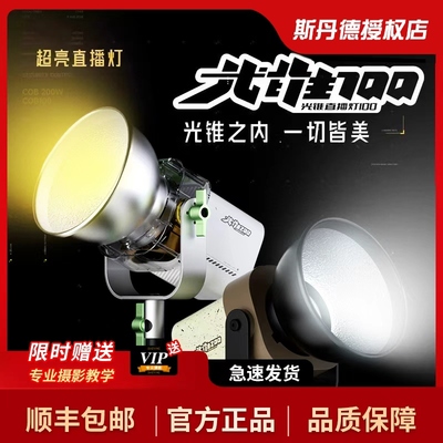 斯丹德COB光锥系列100W双色温常亮专业直播补光灯摄影棚补光灯人像神明发丝拍照打光服饰视频柔光影视灯