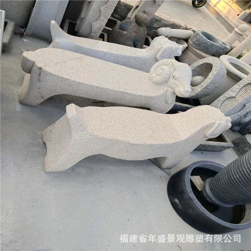 石雕椅子 家用大理石长凳子 室内异型石材雕刻家具