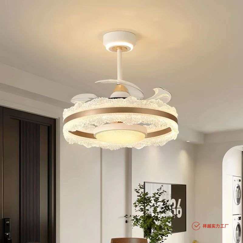 客厅风扇灯现代轻奢大厅吸顶主灯带风扇一体家用卧室房间全屋灯具