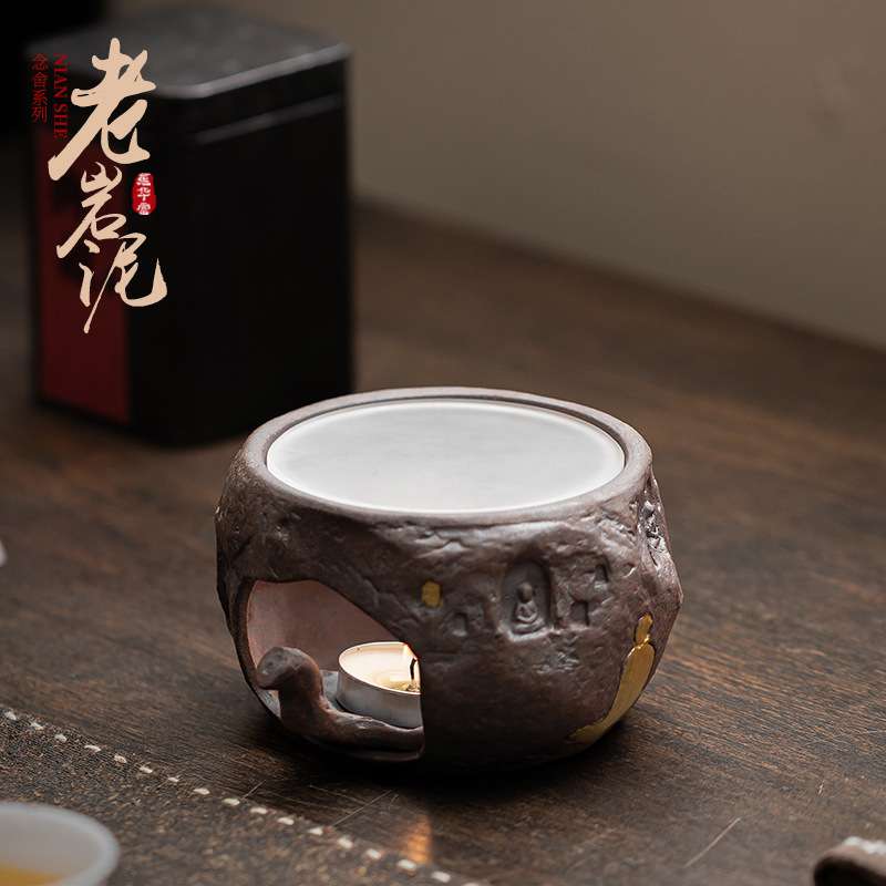 老岩泥禅影温茶炉陶瓷围炉煮茶暖茶蜡烛加热底座保温烧水茶道配件