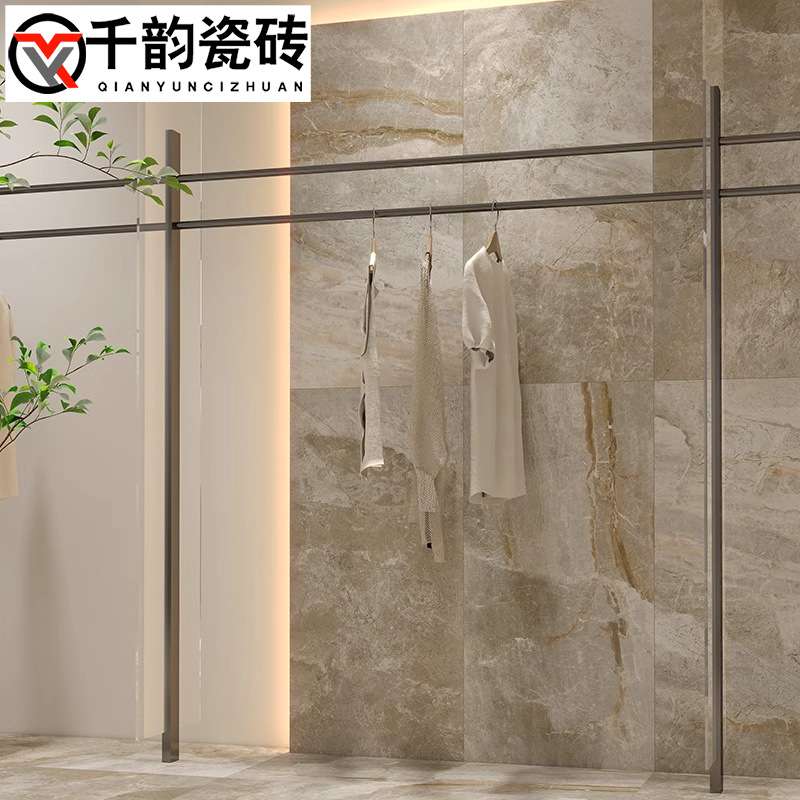 仿大理石瓷砖600x1200微哑面客厅地砖民宿酒店咖色卫生间墙砖