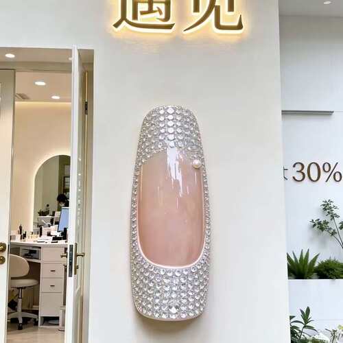 美甲玻璃钢雕塑网红美睫店人脸创意立体门头装饰店铺引流摆件