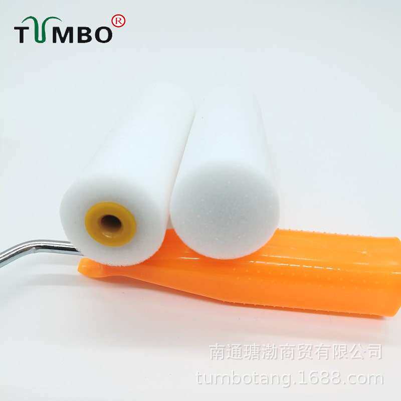 工厂直销4寸平头油性海绵滚刷油漆刷墙修边角不掉毛耐溶剂工具刷