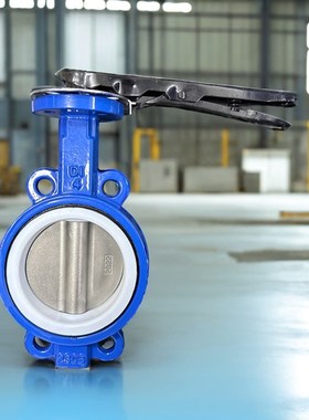 D71FP16Q/P  对夹式手动蝶阀四氟套全不锈钢板全涡轮三元乙丙橡