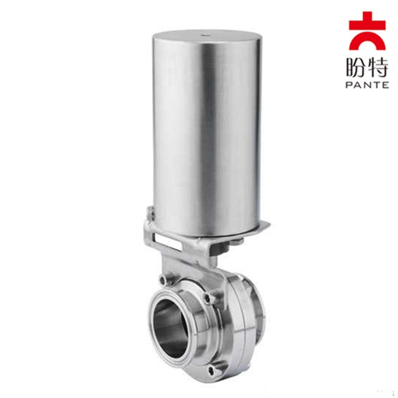 盼特304不锈钢头快装气动蝶阀D681X卫生级卡箍式阀门卡盘碟阀新款