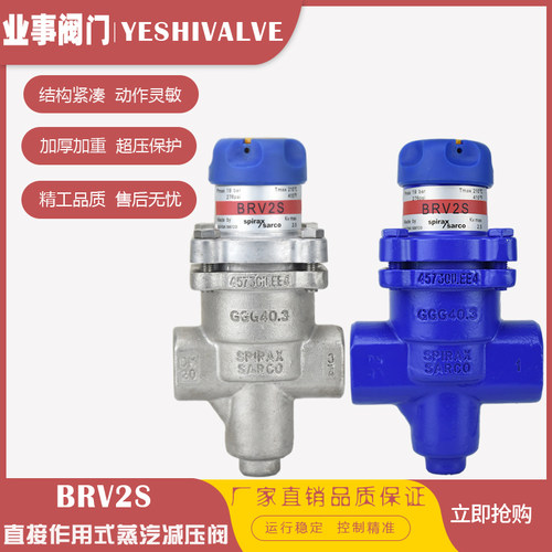 BRV2S代替斯派莎克直接作用式可调式内螺纹蒸汽减压阀DN15 20 25