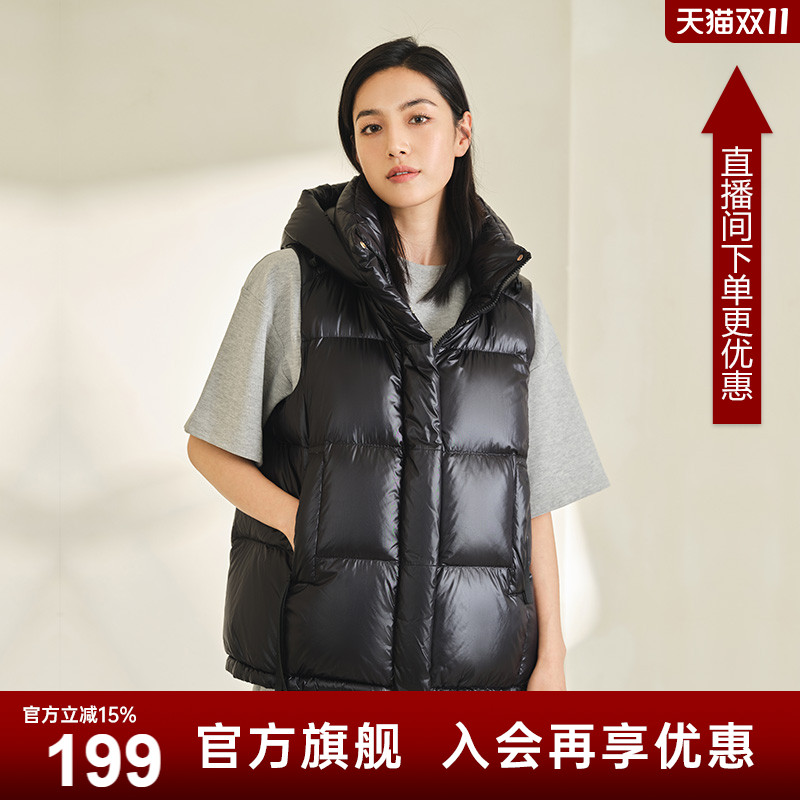坦博尔秋季新款羽绒马甲时尚叠穿女款立领纯色高品质大码坎肩背心