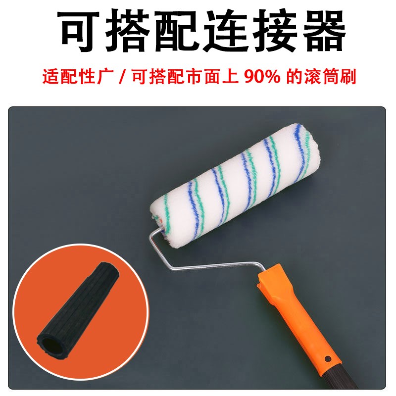 乳胶漆滚筒刷加长对接伸缩杆家用内墙刷涂料油漆滚筒羊毛刷墙工具