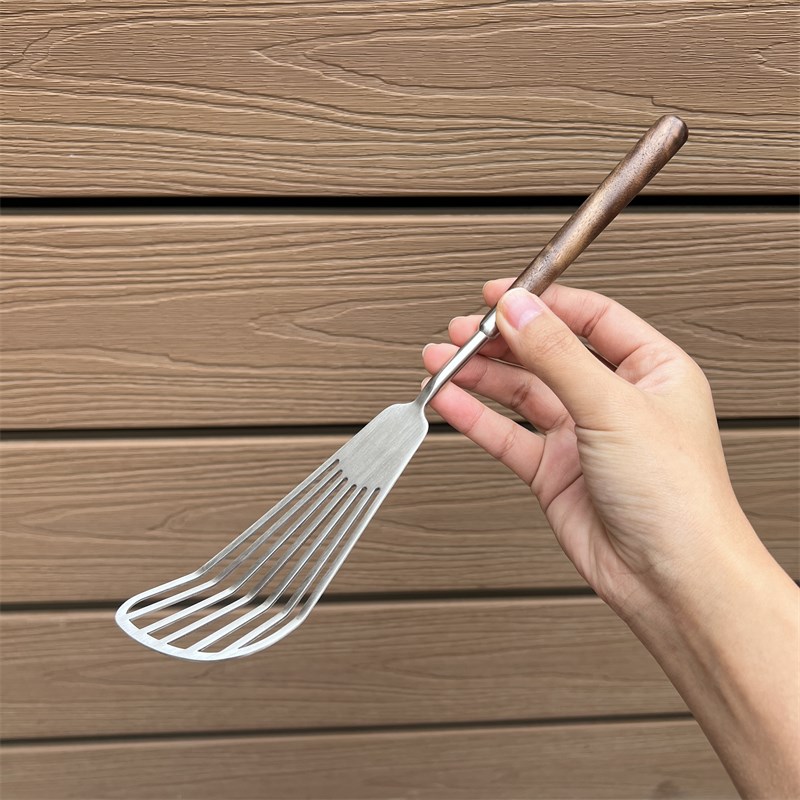 【轻奢胡桃木】304不锈钢蝴蝶煎铲漏铲煎饼煎鱼煎蛋铲子料理铲