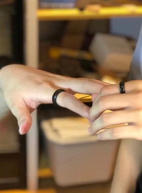 【惊鸿】木戒指黑檀紫檀手工古风刻字小众简约男女情侣生日礼物