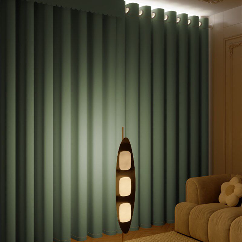 窗帘帘头遮光自粘窗幔头上面漏光纯色定制魔术贴眉头顶部遮光幔帘