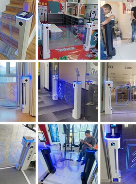 网云盟白色立式速通小摆闸人行通道闸门禁管理系统刷卡人脸识别机