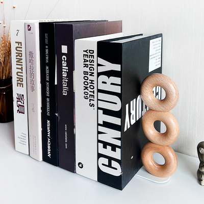 桌面实木书立书挡分隔板办公室z榉木创意书夹书本收纳立架木质挡