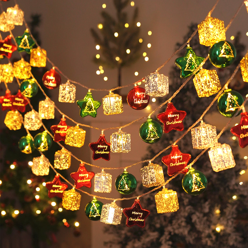 耶诞节氛围装饰灯商n场橱窗场景布置耶诞树小挂饰礼物盒子彩球挂