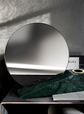 简约样板房大理石摆件几何镜子玄关客厅卧室T家居装饰工艺品