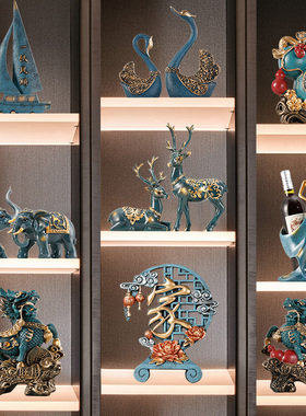 酒柜装饰品小摆j件创意工艺品轻奢高档家居客厅玄关电视柜摆设