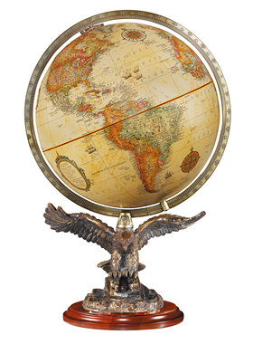 轻奢软装饰品样板q间地球仪摆件自由之鹰动物装饰品