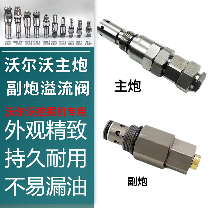 挖机配件适用沃尔沃EC140 210 240 290BD主副溢流阀安全阀主副炮