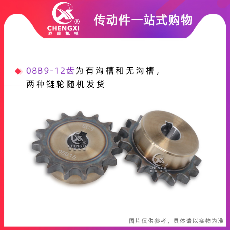 SCS高品质成型孔链轮4分18齿 08B18T齿外径77.8 精车内孔键槽顶丝