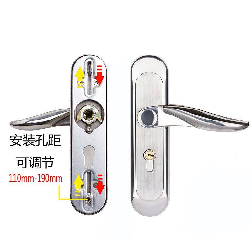 门锁室内卧室简约不锈钢可调节免改孔锁通用型房间门锁家用实木门