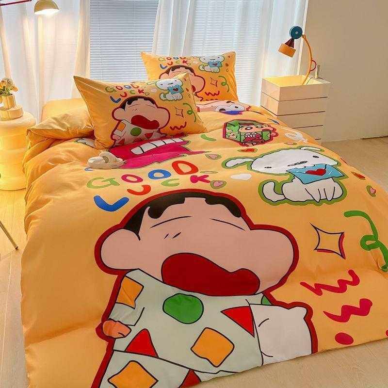 蜡笔小新水洗真丝冰丝四件套夏季凉感被套床单丝滑裸睡单人三件套,电子元器件市场,其它元器件,淘宝优惠券,粉丝福利购,淘宝优惠卷