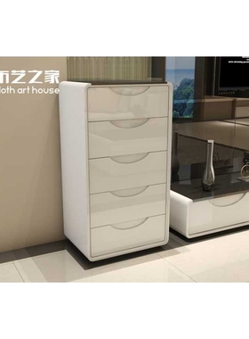 3Y烤漆五斗柜白色现代简约多抽屉储物柜卧室收纳柜子客厅斗柜