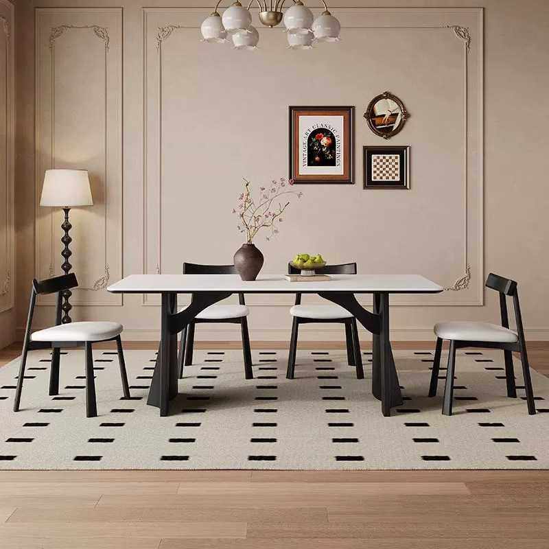 意式极简岩板餐桌家用小户型现代简约法式侘寂风长方形实木餐桌,3C数码配件,摄像机配件,淘宝优惠券,粉丝福利购,淘宝优惠卷