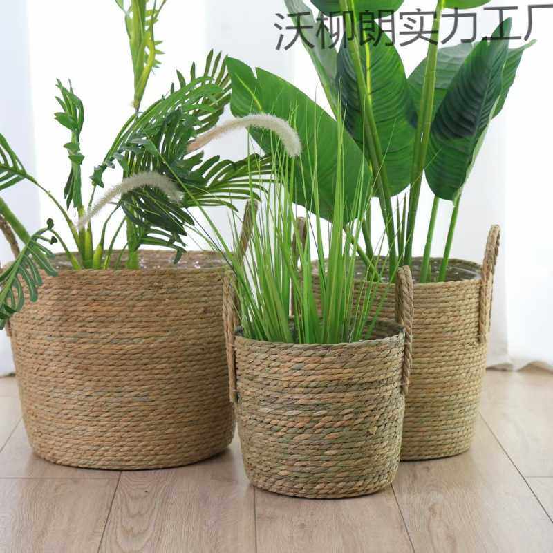 【实用好物】北欧草编编织藤编花篮抱抱绿植阳台客厅盆栽花盆装饰,家庭/个人清洁工具,地垫,淘宝优惠券,粉丝福利购,淘宝优惠卷