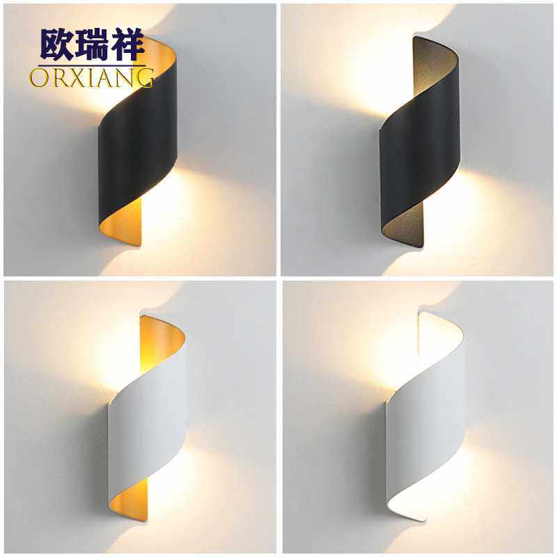 户外防水壁灯 led双头S形创意北欧简约卧室别墅庭院墙上走廊阳台