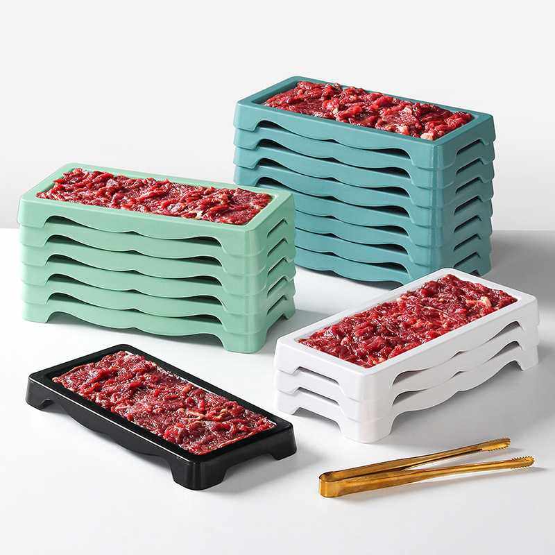 密胺自助火锅餐具菜盘塑料餐盘牛肉专用盘长方形烤肉盘子商用碟子,家庭/个人清洁工具,地垫,淘宝优惠券,粉丝福利购,淘宝优惠卷