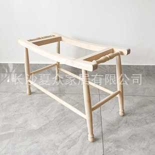 新款实木法式田园编织换鞋凳框架家用入室凳子小户型玄关试鞋凳