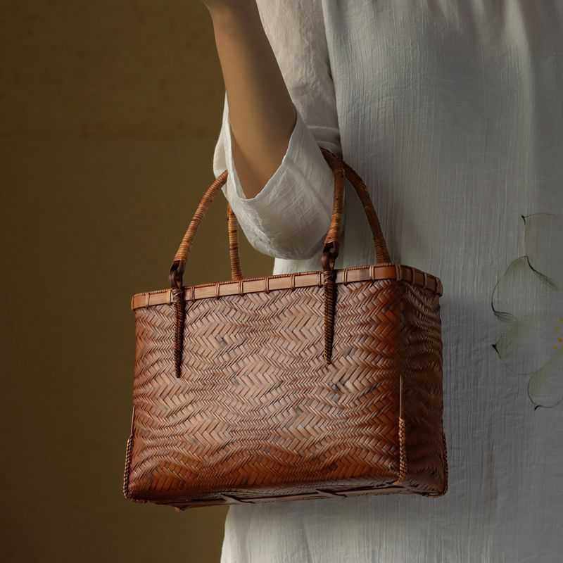 香云纱手作竹编包踏春茶具文玩收纳茶道时尚茶服手领提包禅意竹篮,电子元器件市场,其它元器件,淘宝优惠券,粉丝福利购,淘宝优惠卷