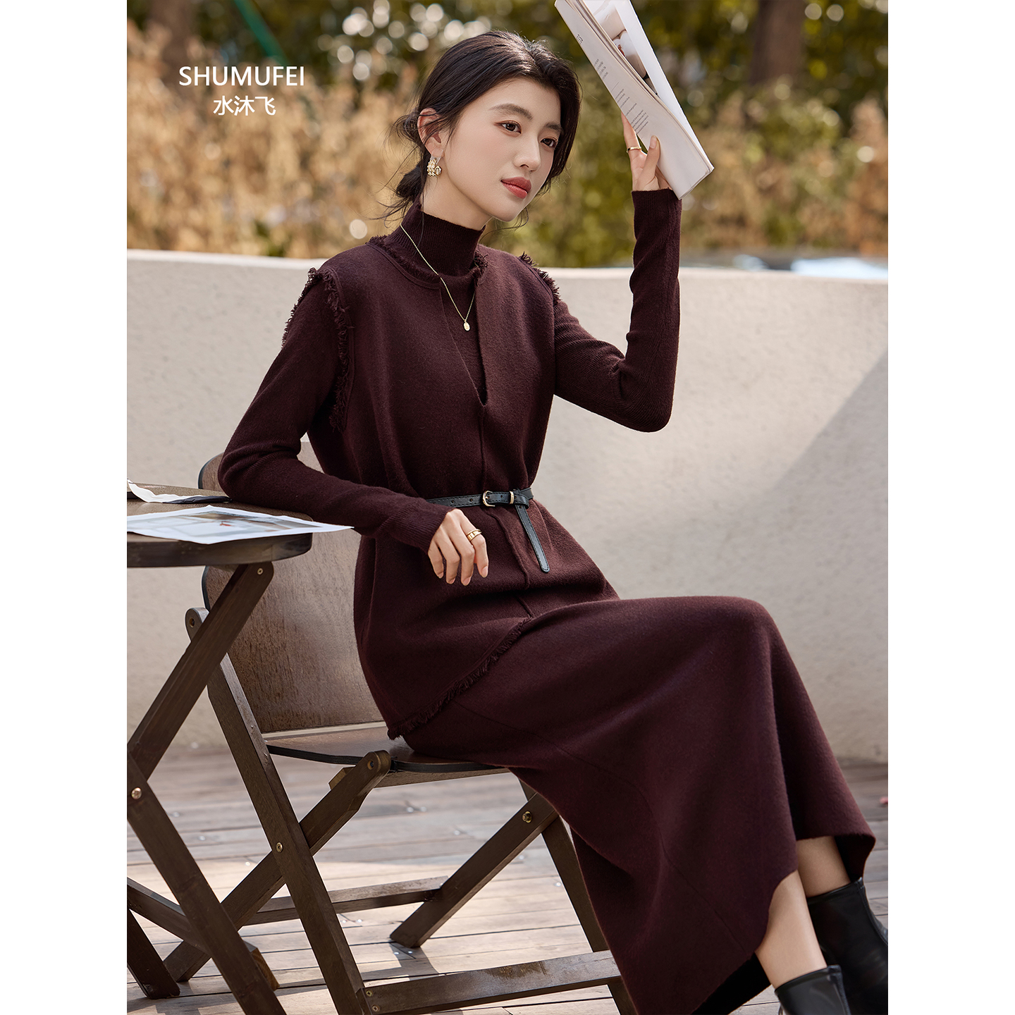 韩系氛围感早秋时尚百搭针织套装