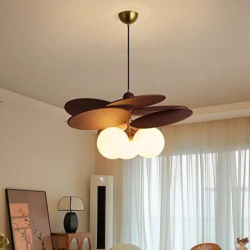 拉菲草藤编吊灯卧室灯法式复古中古书房灯日式餐桌三头吊灯餐厅灯