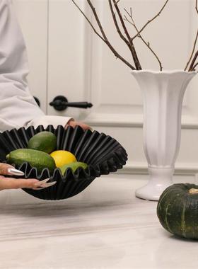 树脂果篮1件黑色中古创意艺术树脂复古法式果碗果盘果篮