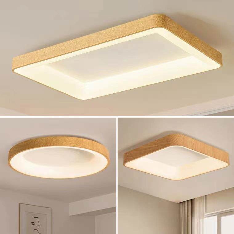 北欧卧室吸顶灯现代简约极简超薄LED客厅书房阳台实木日式灯具