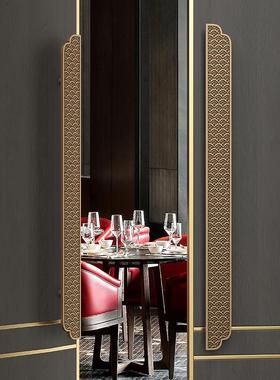 现货中式仿古祥云大门拉手古铜色酒店包房木门拉手黑色玻璃门拉手