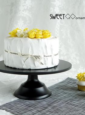 甜品台高脚托盘黑色蛋糕盘 10寸点心盘黑色铁艺蛋糕架婚庆道具