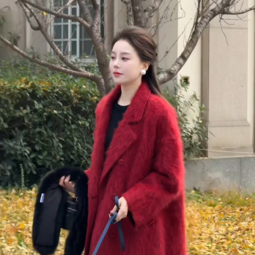 艾文文IRIS北极区 2025冬“100羊毛拉绒910g”加厚毛呢大衣25WT11