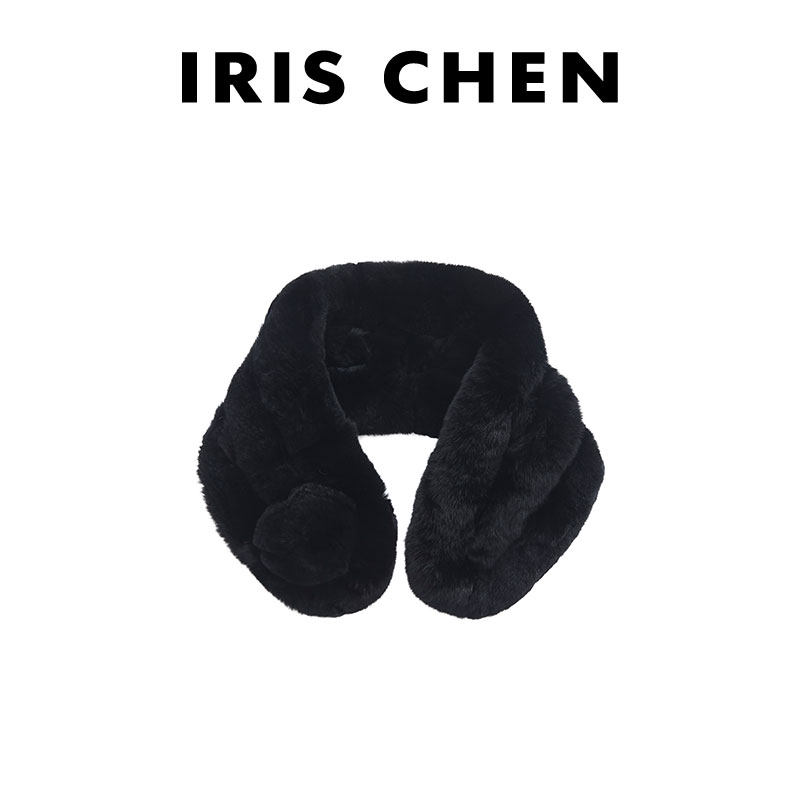 艾文文IRIS 獭兔毛围脖 2025冬“不扎肤”冬日氛围保暖围脖