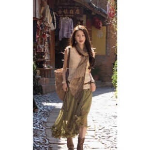 艾文文IRIS浪花裙 2026春款“时尚女人味”防走光垂感半身裙26QZ0