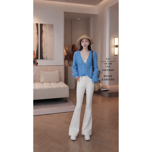 艾文文IRIS 细腰裤 26春“95棉”高弹力微喇休闲显瘦牛仔裤