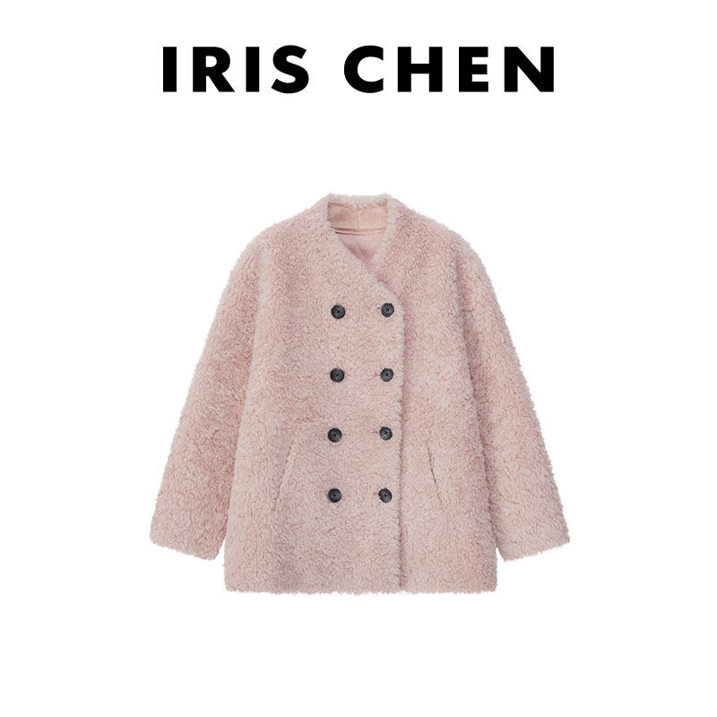 艾文文IRIS 守护者 2025冬“100绵羊毛930g”颗粒感羊毛外套