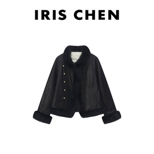 艾文文IRIS 黑伯爵 26冬90“白鹅绒”狐狸毛轻奢羽绒服26YRF1202