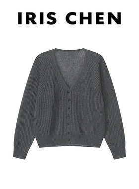 艾文文IRIS 水星记 26秋马海毛羊毛圆领宽松针织开衫外套26WT600