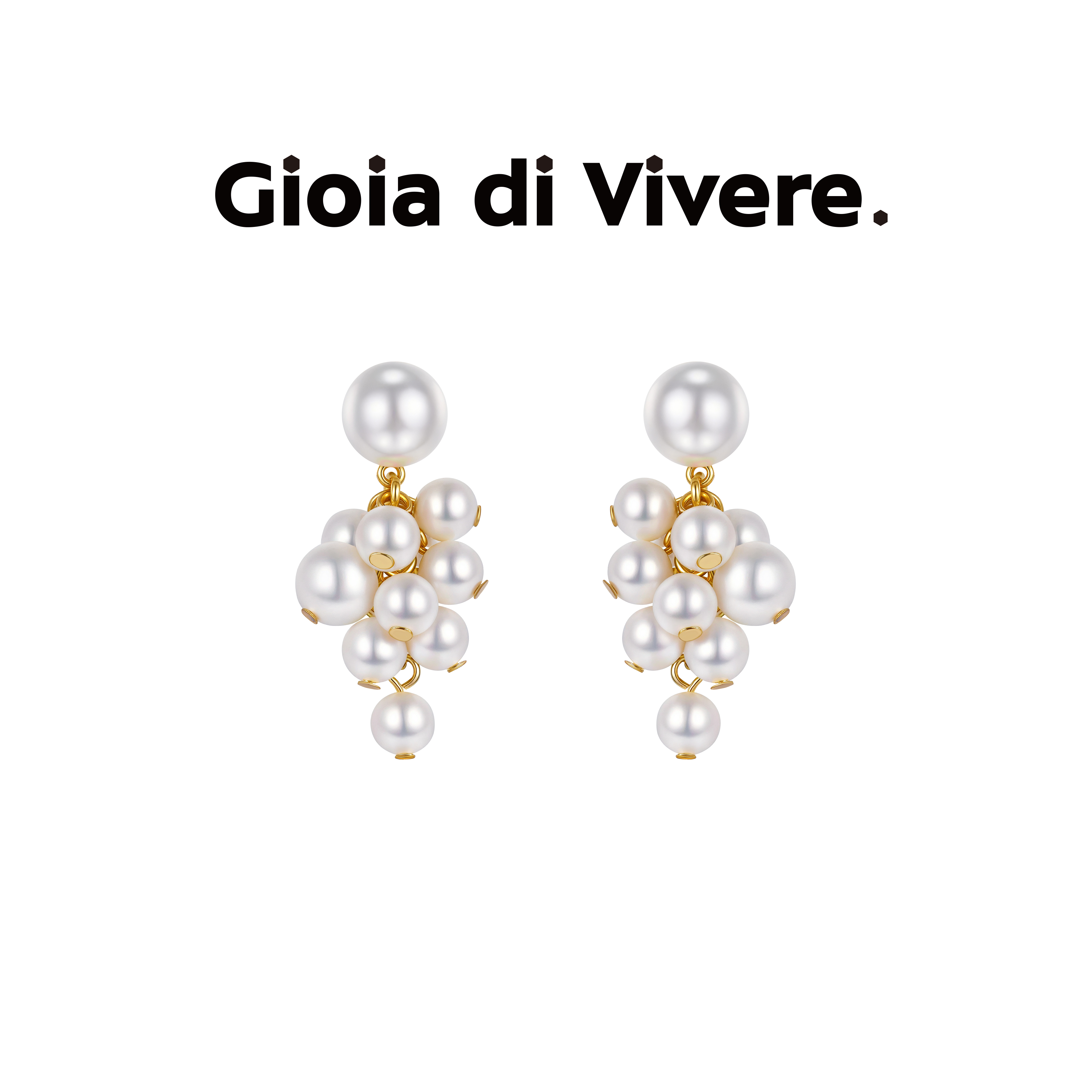 GdV度假系列珍珠串珠耳钉轻奢设计高级感通勤百搭耳饰送女友礼物