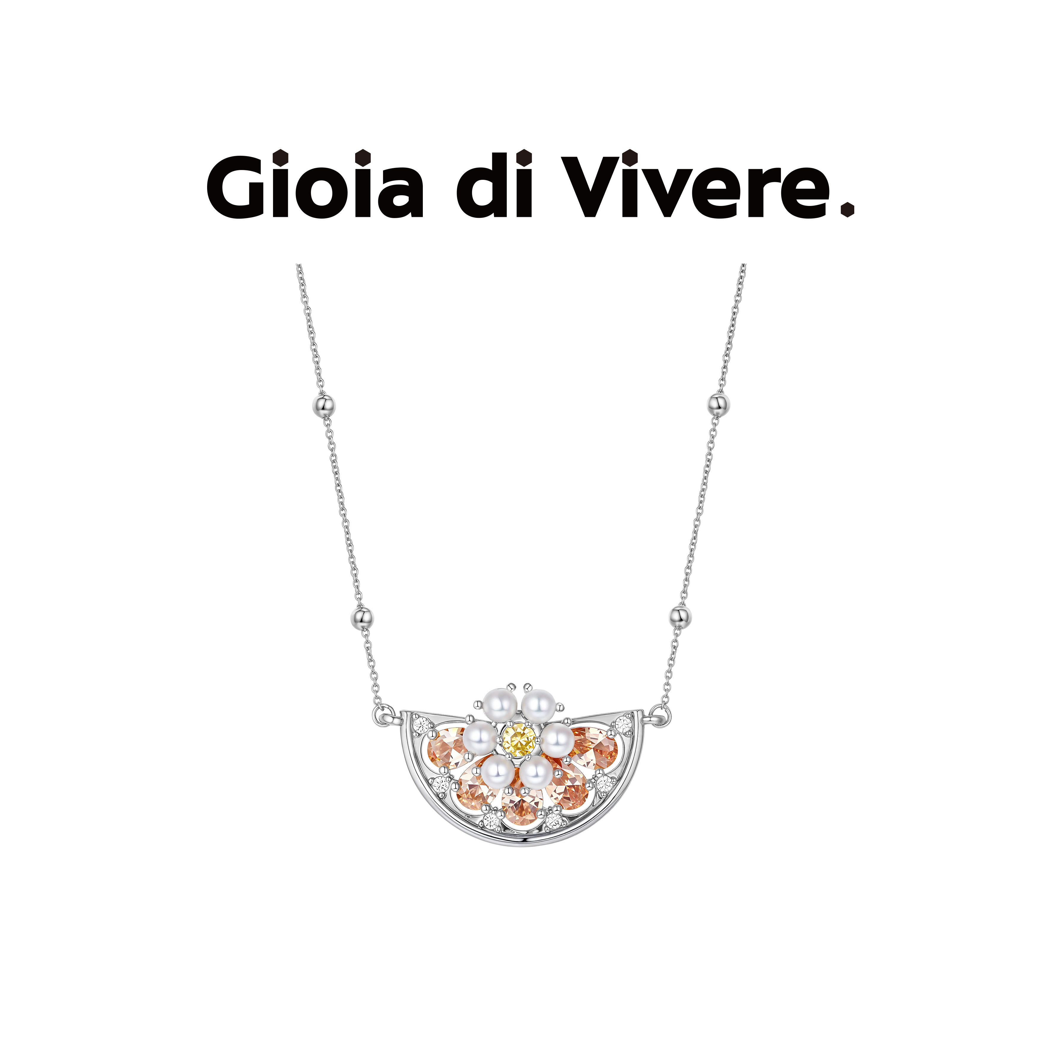 GdV水果系列水晶珍珠蜜橘项链